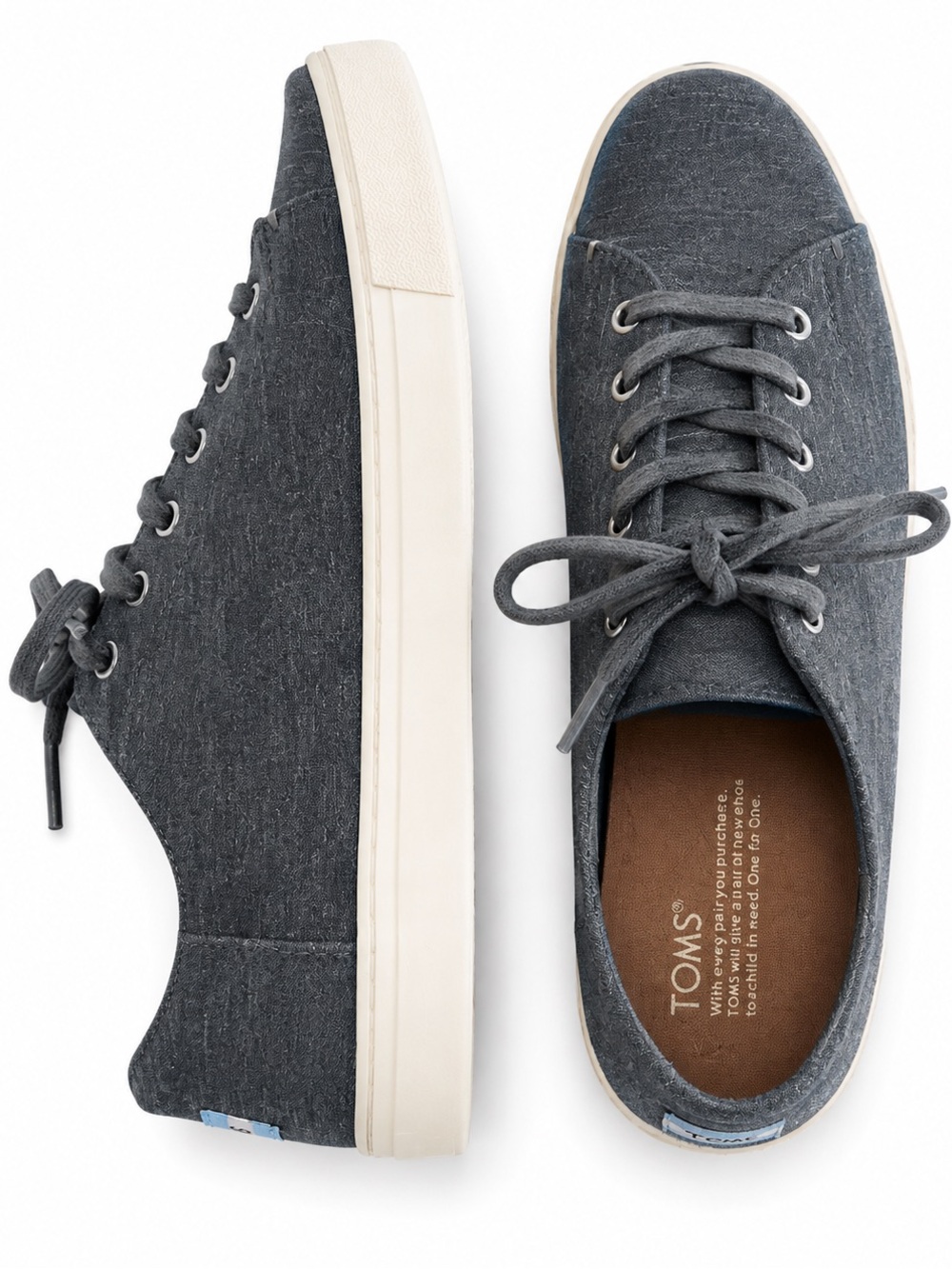 TOMS Women’s Charcoal Canvas Lace-Up Sneakers